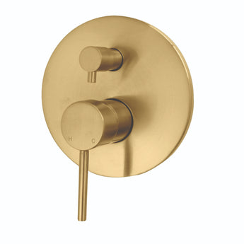 Essence Brushed Gold Wall Mixer with Diverter : EBG-70D - Tigar Bathrooms