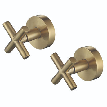 Essence Brushed Gold Cross Handle Taps : EBG-406 - Tigar Bathrooms