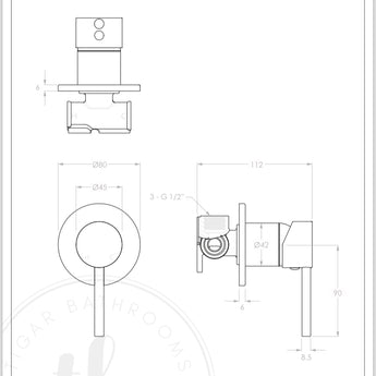 Essence Chrome Round Wall Mixer : ECH70W-60 - Tigar Bathrooms