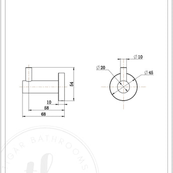 Essence Gunmetal Robe Hook : EG5053-1 - Tigar Bathrooms