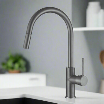 Essence Polished Gunmetal Pull-Out Mixer Tap – Kitchen & Laundry | WELS 5 Star