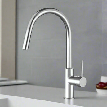 Essence Polished Chrome Round Pull-Out Mixer Tap – Kitchen & Laundry | WELS 5 Star